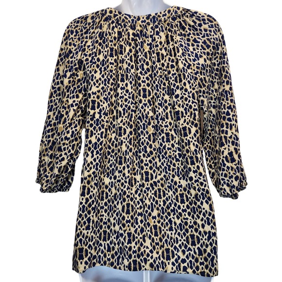 Fenn Wright Manson Woman Blouse Size L Multicolor V-neck‎ 3/4 Sleeve Lightweight - Picture 2 of 7